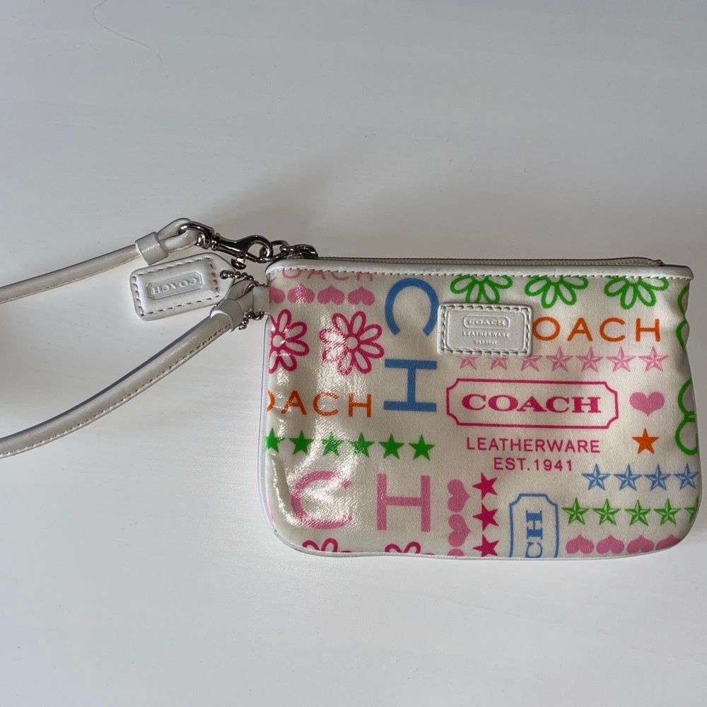 Coach multicolor wristlet